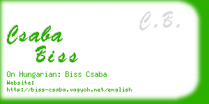 csaba biss business card